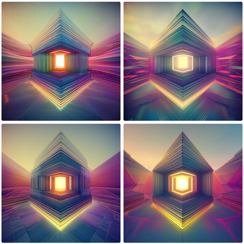 3D GEO AI ART: Gradient Color