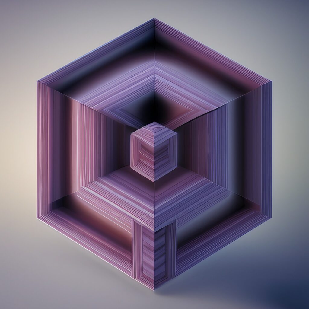 CUBED AT DUSK: Black, Purple AI Artwork CUBED AT DUSK: Black, Purple AI Artwork